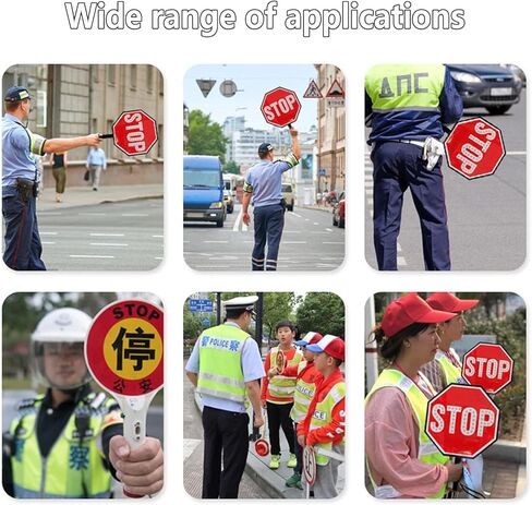 Stop Sign with Wrist Strap – 18 Inch Double-Sided Reflective Handheld Traffic Sign, Stop Slow Options, Battery-Powered for Safety Construction(Stop/Slow) in Kuwait