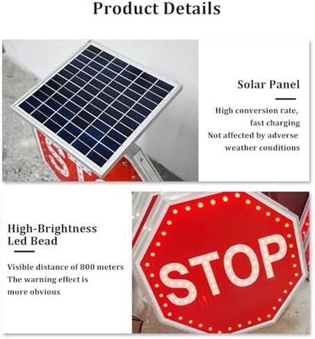 إشارة عبور المشاة LED الوامضة، علامة سهم ألومنيوم عاكسة، ضوء دليل المرور الداخلي/الخارجي للبناء وإنقاذ EMS، الحجم: 80 × 80 سم (31.5 بوصة × 31.5 بوصة) in Kuwait