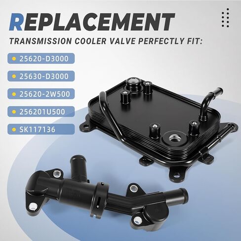 Transmission Oil Cooler Valve Kit Fit for 2016-2020 Hyundai Tucson & Kia Cadenza Sorento Sportage 2.0L 2.4L 3.3L - Replace 25630-D3000 25620-D3000 Water Fluid Valve Cooler Warmer in Kuwait