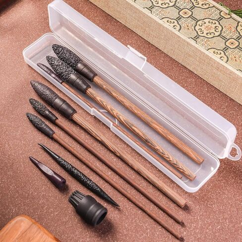 9-Piece Texture Brush Set for Clay & Pottery, Wood Handle Sculpting Tools for Ceramic Arts, DIY Modeling and Surface Design in Saudi Arabia
