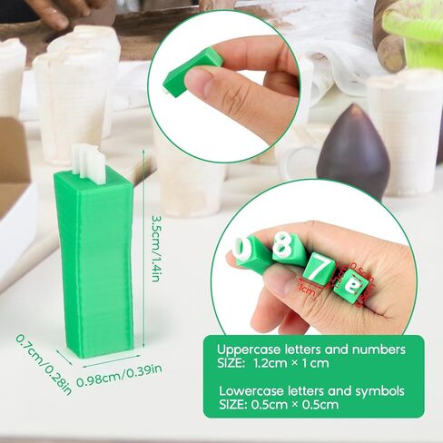 74PCS Alphabet Letter Stamps Set for Clay Pottery, Uppercase and Lowercase Letters, Numbers and Symbols, DIY Handmade Mold Tool Kit in Saudi Arabia