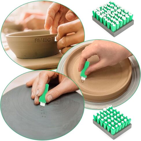 74PCS Alphabet Letter Stamps Set for Clay Pottery, Uppercase and Lowercase Letters, Numbers and Symbols, DIY Handmade Mold Tool Kit in Saudi Arabia