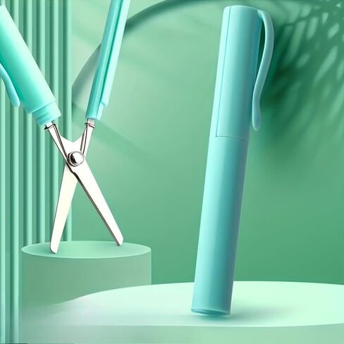 Compact And Portable Folding Scissors, Portable Mini Craft And School Pen Scissors, Student Scissors, Art Scissors (green) in Kuwait