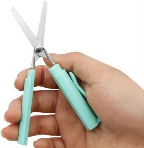 Compact And Portable Folding Scissors, Portable Mini Craft And School Pen Scissors, Student Scissors, Art Scissors (green) in Kuwait