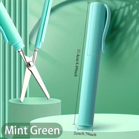 Compact And Portable Folding Scissors, Portable Mini Craft And School Pen Scissors, Student Scissors, Art Scissors (green) in Kuwait