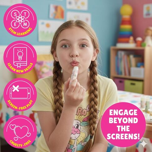 Kalakaram DIY Lip Balm Making Kit - Make 15 Lip Balms with Shea & Kukum Butter, Beeswax, Vitamin E Oil, Grapeseed & Essential Oils, DIY Activity Kit for Kids & Craft Kit for Girls 9-12 in Saudi Arabia