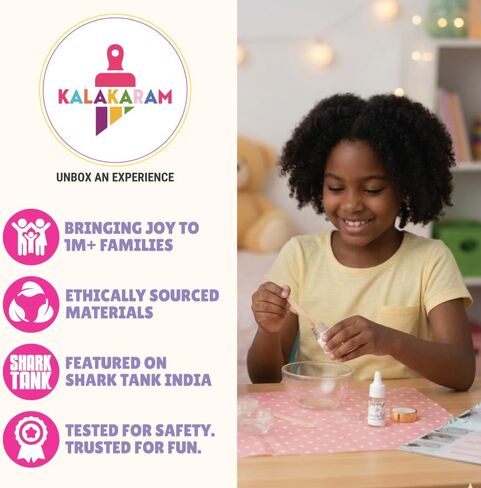 Kalakaram DIY Lip Balm Making Kit - Make 15 Lip Balms with Shea & Kukum Butter, Beeswax, Vitamin E Oil, Grapeseed & Essential Oils, DIY Activity Kit for Kids & Craft Kit for Girls 9-12 in Saudi Arabia