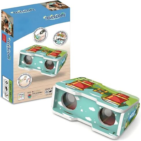 STEM Kids Binoculars - Build Your Own Functional Telescope Kit, Educational Science Toy for Children to Explore Astronomy & Optical Principles with Convex & Concave Lenses in Saudi Arabia