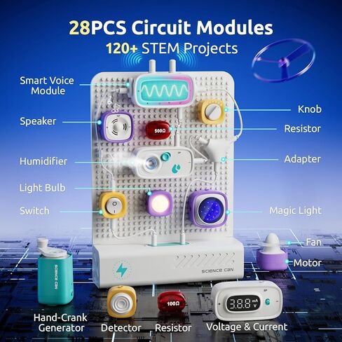 Science Can STEM Toys for Ages 8-13, Circuit Board for Kids with Smart Voice Control, Electronics Exploration Kit 120+ Circuit Projects, Educational Stem Kits for Kids Age 8-10 in Saudi Arabia