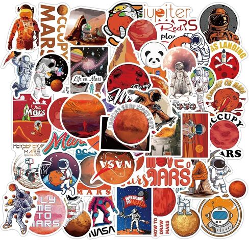NASA Space Stickers, 50 Pcs Waterproof Vinyl Decals for Water Bottle Laptop, Space Theme Stickers for Kids Teens Boys Girls Students Adults in Saudi Arabia