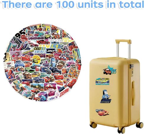 100 Pcs Car Theme Cartoon Stickers, Movies Cute Stickers, Can Be Used to Customize Items Like Phones, Tablets, Water Bottles, Guitars, Suitcases, Scooters, and More Into Your own Unique Possessions. in Saudi Arabia