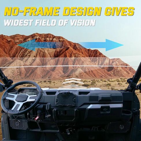Clear Front Half Windshield for Polaris Ranger XP 1000 / 900 / Crew / Diesel 2017-2025, Durable Hard Coated PC Vented Windscreen Accessory, Scratch-Resistant UV Protection Replaces OEM 2883301, 1PC in Saudi Arabia