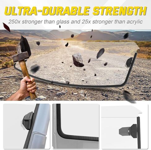 Clear Front Half Windshield for Polaris Ranger XP 1000 / 900 / Crew / Diesel 2017-2025, Durable Hard Coated PC Vented Windscreen Accessory, Scratch-Resistant UV Protection Replaces OEM 2883301, 1PC in Saudi Arabia
