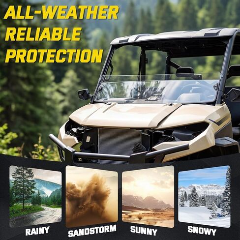 Clear Front Half Windshield for Polaris Ranger XP 1000 / 900 / Crew / Diesel 2017-2025, Durable Hard Coated PC Vented Windscreen Accessory, Scratch-Resistant UV Protection Replaces OEM 2883301, 1PC in Saudi Arabia