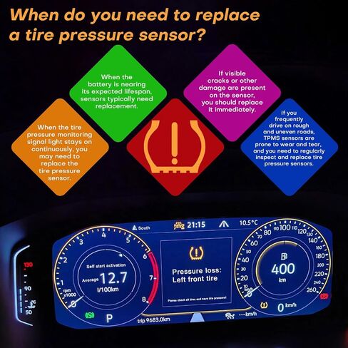 Cheriezing Pre-Programmed Tire Pressure Monitoring Sensor Compatible with Select Nissan Models 2021-2024 Altima, 2022-2024 Frontier, 2021-2025 Leaf, 2022-2024 Pathfinder 433MHz TPMS Sensors Set of 4 in Kuwait
