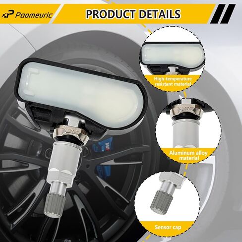 4PCS Tpms Sensors Set of 4 Tire Pressure Sensor 433MHz Compatible for Mercedes-Benz for Smart Tire Pressure Monitoring System Replaces A0009050030 9050030 A0009057200 9057200 in Kuwait