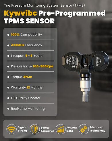 4PCS Pre-Programmed TPMS Sensor, 433MHZ Tire Pressure Monitor System Sensor Compatible with BMW Mini Rolls Royce Replace RDE008 36236798726 in Saudi Arabia