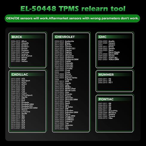 أداة إعادة تعلم CDWTPS GM TPMS لمستشعر الإطارات، أداة إعادة ضبط مستشعر مراقبة ضغط الإطارات لسيارة شيفروليه بويك كاديلاك جي إم سي، OEC-T5، EL 50448 in Kuwait