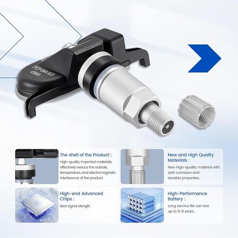 مجموعة مستشعر TPMS 433 ميجا هرتز مكونة من 4 نظام مراقبة ضغط الإطارات - متوافق مع BMW 1/2/3/4/5 Series X1 X2 X5 X6 Mini Cooper - استبدال 36106856209 36106881890 in Kuwait