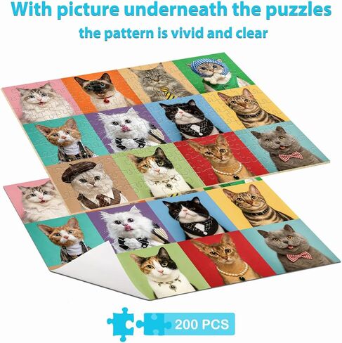 Puzzles for Kids Ages 6-8 8-10 Year Old - Cute Cats, 200 Pieces Jigsaw Puzzles for Kids Ages 10-12, Learning Educational Toys for Boys and Girls in Saudi Arabia