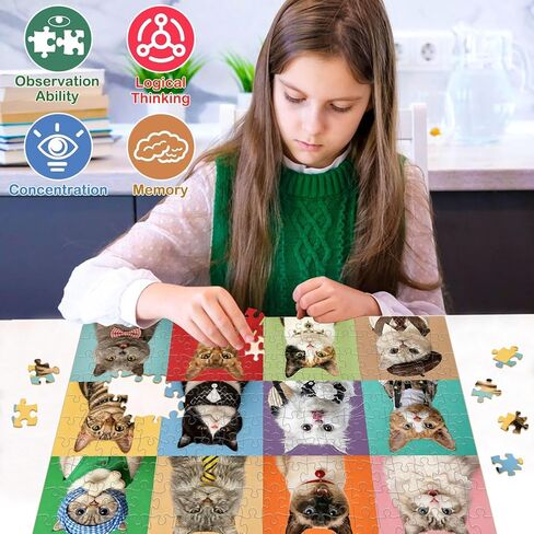Puzzles for Kids Ages 6-8 8-10 Year Old - Cute Cats, 200 Pieces Jigsaw Puzzles for Kids Ages 10-12, Learning Educational Toys for Boys and Girls in Saudi Arabia