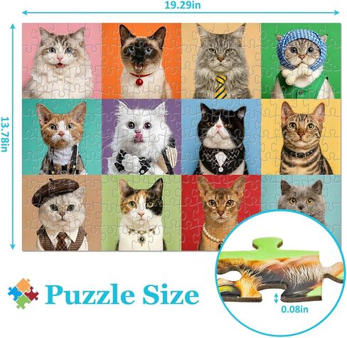 Puzzles for Kids Ages 6-8 8-10 Year Old - Cute Cats, 200 Pieces Jigsaw Puzzles for Kids Ages 10-12, Learning Educational Toys for Boys and Girls in Saudi Arabia