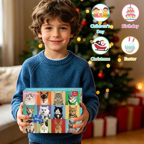 Puzzles for Kids Ages 6-8 8-10 Year Old - Cute Cats, 200 Pieces Jigsaw Puzzles for Kids Ages 10-12, Learning Educational Toys for Boys and Girls in Saudi Arabia