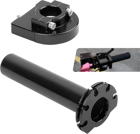 Motorcycle Throttle Grip, 22 mm 7/8" Alloy Quick Throttle Twist Grip, CNC Technology Anti-Slip Rustproof Handlebar Accelerator Replacement, for Most Motorcycles, Scooters, ATVs (Black) in Kuwait