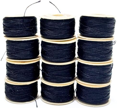 Sewing Bobbin Thread | Nylon Prewound Bobbins Thread for Sewing Machine | Sewing Threads Products Supplies (12 Pack - Black) in Saudi Arabia