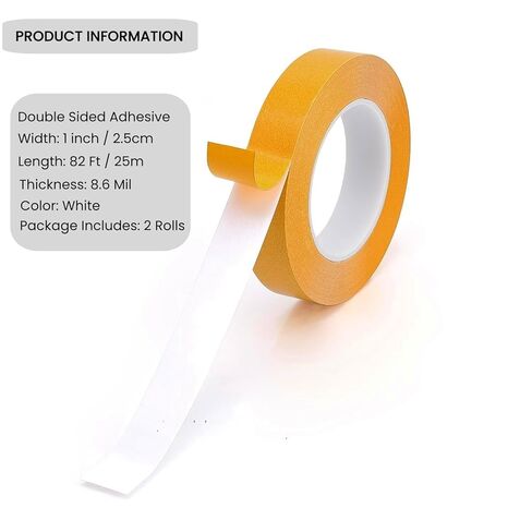 Double Sided Woodworking Tape 1 Inch x 82 Feet (2-Pack), Residue-Free, Removable Strong Double Sided Tape for Woodworking, Double Sided AdhesiveTape for Wood Templates, Edge Banding, Anchoring in Saudi Arabia