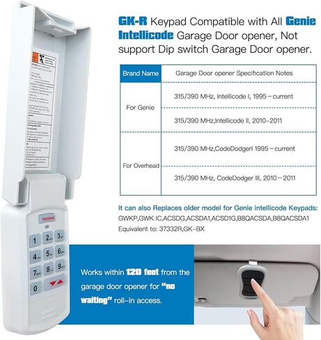 نظام دخول بدون مفتاح لـ Genie GK-BX & 37332R، للباب العلوي OKP-BX & GK-R، استبدال الفتاحة العامة in Kuwait
