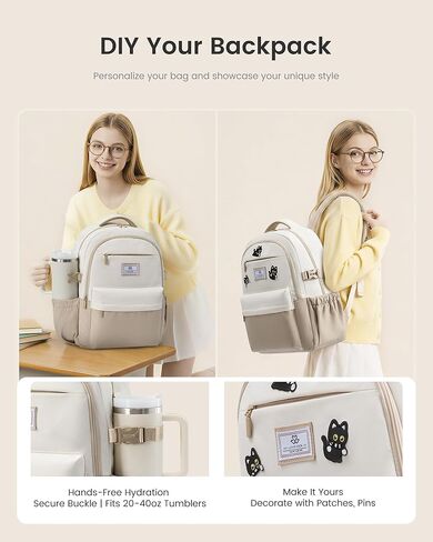 LOVEVOOK Laptop Backpack for Women & Teens with 40oz Cup Buckle, 15.6" Computer Backpack for School, College, Work & Weekend, Gift for Her in Kuwait