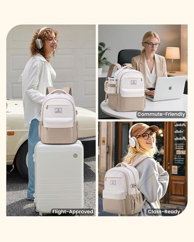 LOVEVOOK Laptop Backpack for Women & Teens with 40oz Cup Buckle, 15.6" Computer Backpack for School, College, Work & Weekend, Gift for Her in Kuwait