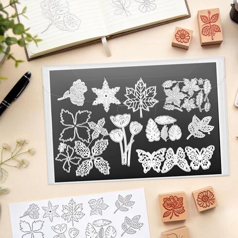 100 Pcs Magnetic Sheets & Storage Bags for Dies & Stamps, Including 50 Magnetic Sheets & 50 Clear Storage Pockets, Die Cut Organizer for Card Making & Scrapbooking in Saudi Arabia