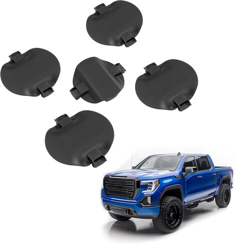 غطاء تثبيت العجلة الخامسة وغطاء منصة وصلة المقطورة مع مسند الذراع متوافق مع 2020-2024 GMC Sierra 1500 2500 3500 HD بديل لـ 84756187 84575735 84756188 84575736 نايلون وبلاستيك - 5 قطع in Kuwait