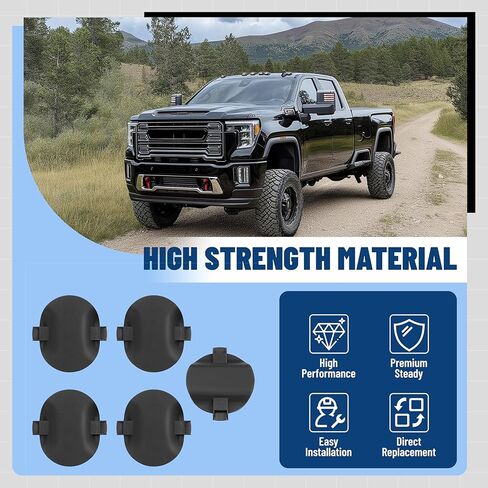 غطاء تثبيت العجلة الخامسة وغطاء منصة وصلة المقطورة مع مسند الذراع متوافق مع 2020-2024 GMC Sierra 1500 2500 3500 HD بديل لـ 84756187 84575735 84756188 84575736 نايلون وبلاستيك - 5 قطع in Kuwait