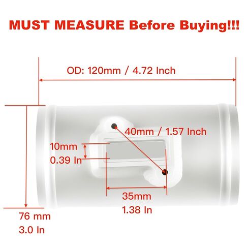 Aluminum MAF Mass Air Flow Sensor Adapter 63mm(2.5") 70mm(2.75") 76mm(3.0") Intake Mount for Nissan Altima for Honda Civic Performance Cars Modification (76mm (3.0")) in Saudi Arabia
