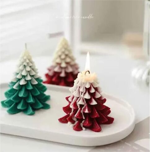 Generic Christmas Tree Candle Mold, 3D Silicone Mold for DIY Crafts, Reusable with Smoother Design, Ideal for Making Candles, Soaps, Chocolate & Fondant Cakes in Kuwait
