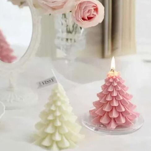 Generic Christmas Tree Candle Mold, 3D Silicone Mold for DIY Crafts, Reusable with Smoother Design, Ideal for Making Candles, Soaps, Chocolate & Fondant Cakes in Kuwait