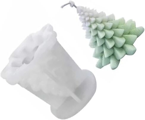 Generic Christmas Tree Candle Mold, 3D Silicone Mold for DIY Crafts, Reusable with Smoother Design, Ideal for Making Candles, Soaps, Chocolate & Fondant Cakes in Kuwait