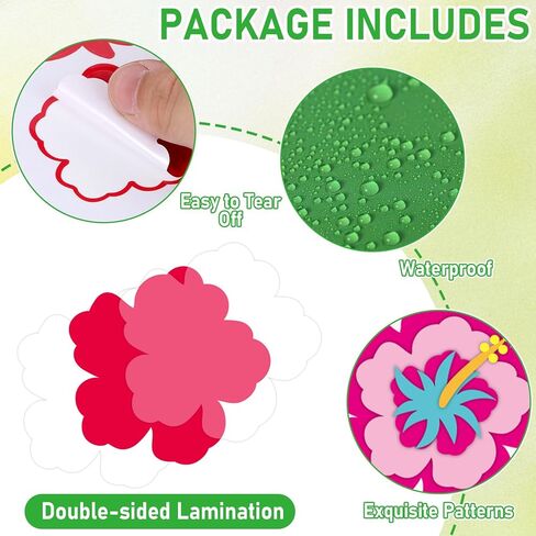 24 Sets Summer Hibiscus Floral Craft Set DIY Hawaiian Luau Hibiscus Paper Crafts Sticker Kit Make Your Own Flower Ornaments for Hawaii Tropical Party Favors Home School Classroom Activities Gifts in Kuwait