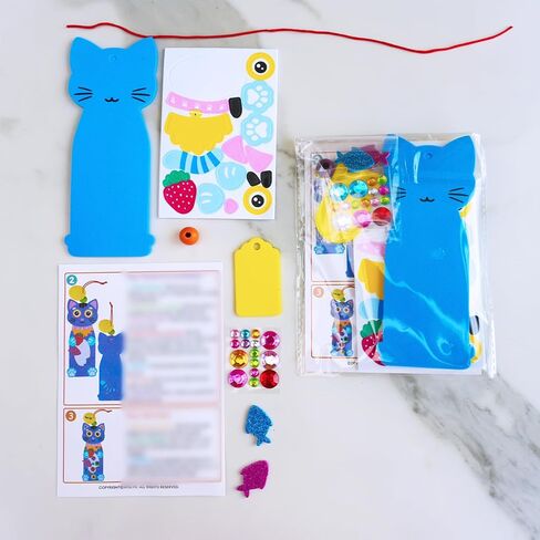Winlyn 24 مجموعة من زخارف القطط DIY إشارات مرجعية للقطط مجموعات حرفية للأطفال إشارات مرجعية رغوية فارغة مع ملصقات قطط للأطفال وأنشطة الفصول الدراسية التي تحمل عنوان الحيوانات الأليفة ومكافآت القراءة وهدايا الحفلات وتبادل الهدايا in Kuwait