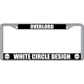 إطار لوحة ترخيص بتصميم دائرة بيضاء من Overlord (عبوة من قطعتين)، حامل بطاقات سيارة من الكروم in Kuwait