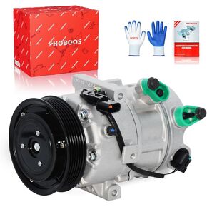 ضاغط تكييف الهواء PHOBOOS مع قابض متوافق مع Hyundai Elantra/Elantra Coupe/Elantra GT 2014-2020، Kia Forte/Forte Koup/Forte 5/Soul 2014-2019، 1.8/2.0L، تبريد سريع، ضوضاء منخفضة، المرجع. 197383 in Kuwait