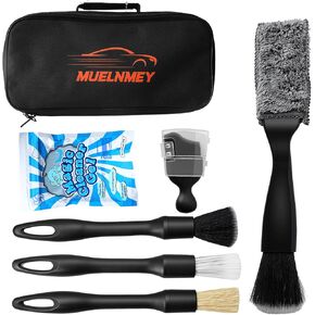 7PCS Car Detailing Brush Set, Soft Boar Hair Brush, Car Interior Detail Brush, Fiber Brush, Car Dust Removal Brush, Car Cleaning Gel, Cleaning Tool Set Suitable for Trucks, Cars, RVs, SUVs in Saudi Arabia