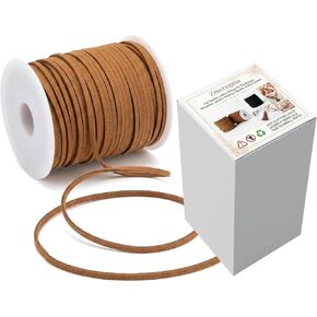 Flat Leather String Cord, 50 Yards Light Brown Flat Suede Cord for Jewelry Making, Necklace Beading, Crafts and Boot Shoelaces DIY Handmade in Kuwait