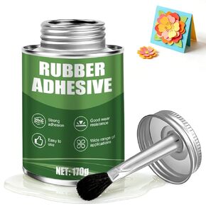 Rubber Cement Glue with Brush, Rubber Cement Bottles Paper Cement High-Toughness Elastic Adhesive for Arts & DIY Crafts Projects Paper Leather Fabric Scrapbooking, 170g Clear in Saudi Arabia
