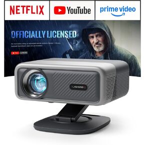 [Now with Netflix & 4000 ANSI] 4K Projector with WiFi and Bluetooth,TOF Real-Time Auto Focus Projector, AuKing Outdoor Movie Home Proyector with Omni-Adjustable Stand(silver grey) in Saudi Arabia
