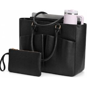 Work Tote Bag for Women with 15.6 Inch Laptop Compartment,Vintage Leather Laptop Tote Bag with Large Capacity, Waterproof Computer Bags for Laptops Nurse Teacher Bag Office Business Briefcase in Saudi Arabia