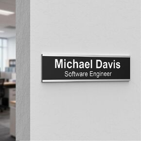 Personalized Desk Name Plate with Holder, Custom Engraved Office Nameplate, 2x8 Inch, Custom Name & Title, for Office Desk in Saudi Arabia